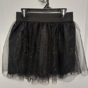Black Skirt with Tule Fabric and Gold Specs